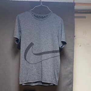 Nike Gray Heather Short-Sleeve Tee with Dark Swoosh